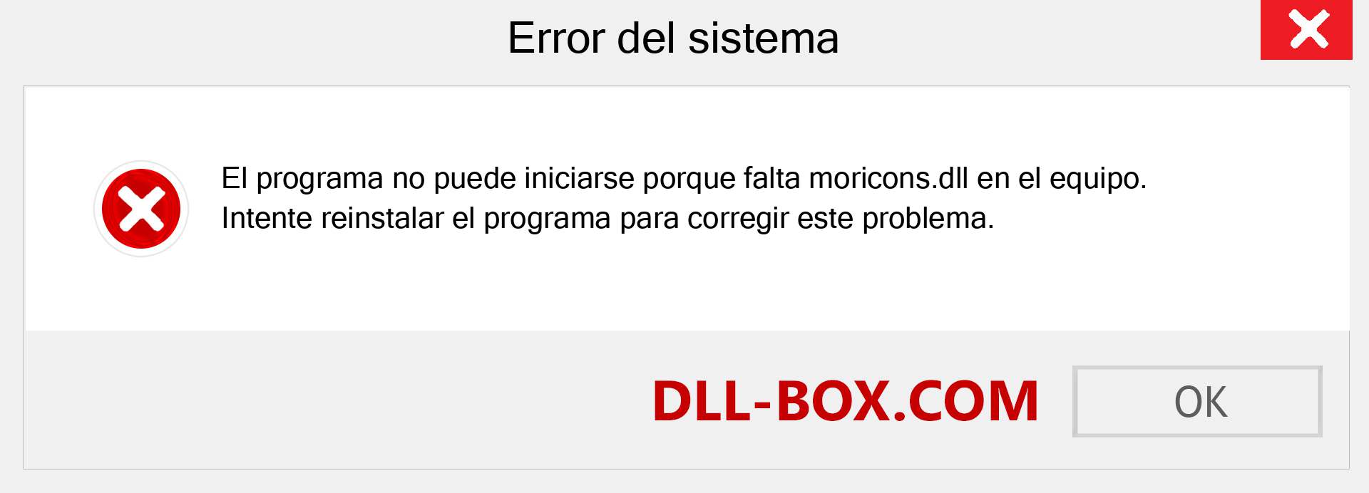 ¿Falta el archivo moricons.dll ?. Descargar para Windows 7, 8, 10 - Corregir moricons dll Missing Error en Windows, fotos, imágenes